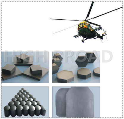 30x30mm Boron Carbide Ceramic Hexagonal Tile with Aramid Composite Backing for Ballistic Protection