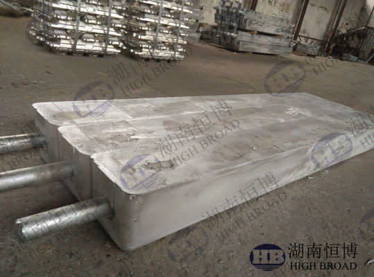 Aluminum Sacrificial Anode with Steel Core Wire and Al-Zn-In Alloy for 2500 A.h/kg Current Capacity