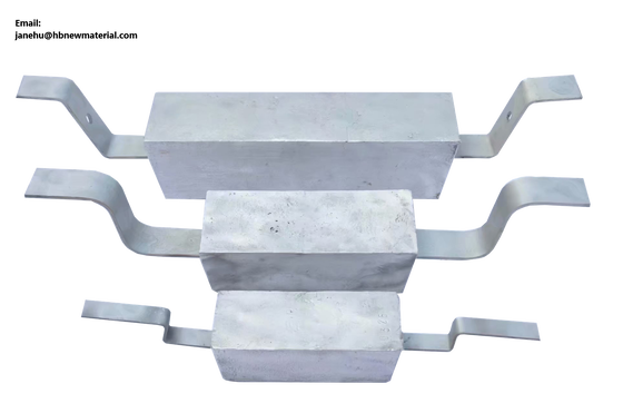 Tidal Zone Aluminum Sacrificial Anode Splash Protection 950x180x130mm 72kg Al-Zn-In Dual Insert Steel Core Marine Grade