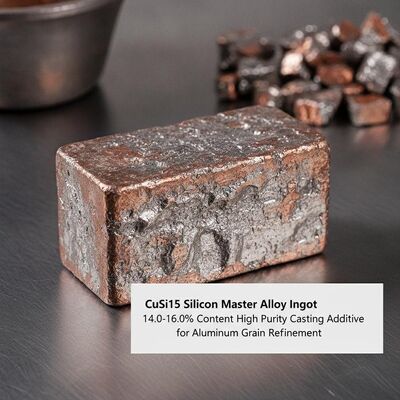 CuSi15 Silicon Master Alloy with 14.0-16.0% Silicon Content for High Purity Aluminum Grain Refinement