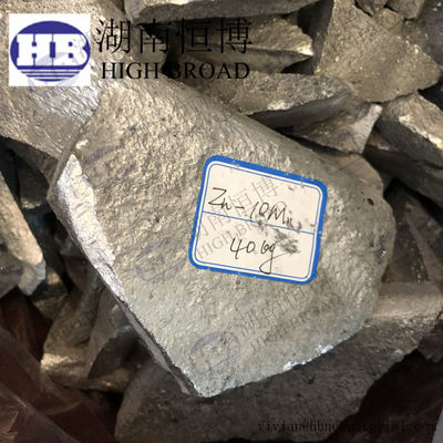 Zinc Manganese Master Alloy Ingot ZnMn10% ZnLa ZnLi ZnY ZnRe For Refine Grain
