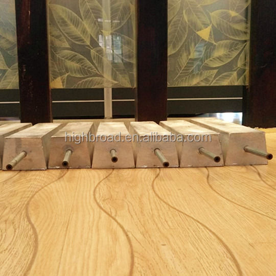 Ballast Tank Aluminum Sacrificial Anode Strip Al-Zn-In-Sn Alloy 500x100x40mm 5.5kg Marine Corrosion Protection